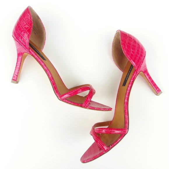 pink croc heels